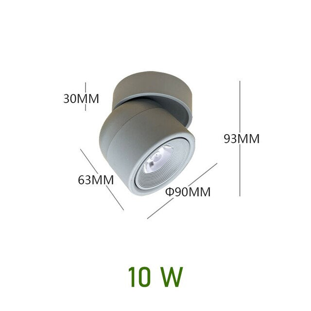 Projecteur LED dimmable en aluminium avec rotation à 340°