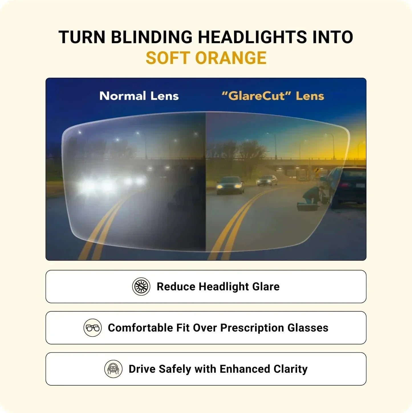 Lunettes de Phare - Lunettes de Conduite de Nuit pour une Vision Sans Éblouissement