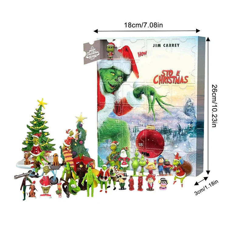 Calendrier de l'Avent Monstre – Calendrier de Noël Vert avec Surprises