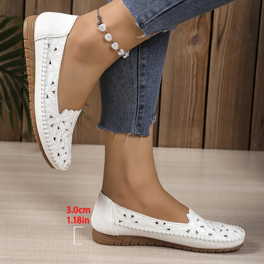 Ballerines Confortables à Enfiler avec Design Aéré