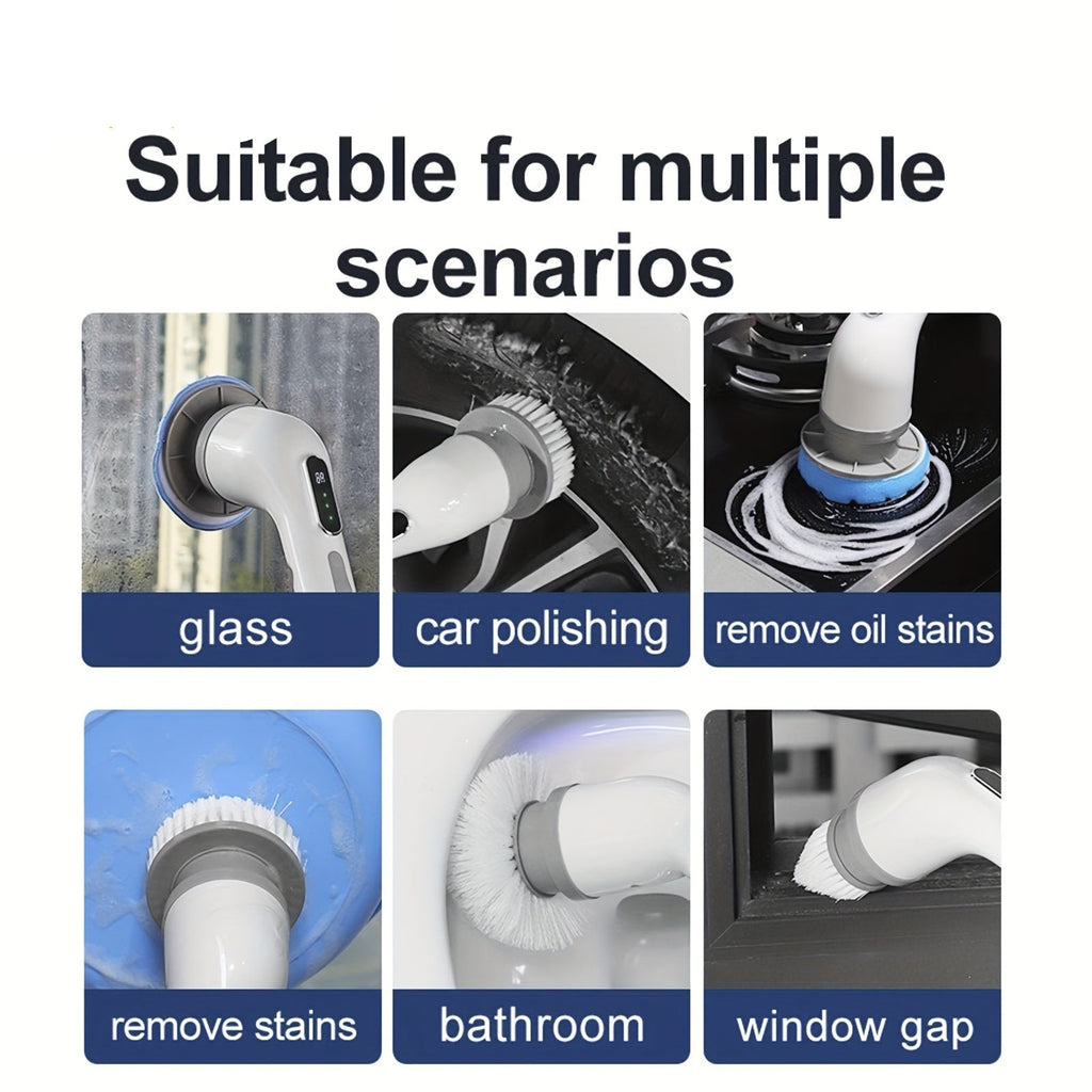 SparkClean - Kit de brosses électriques 9-en-1 pour le nettoyage à domicile et automobile