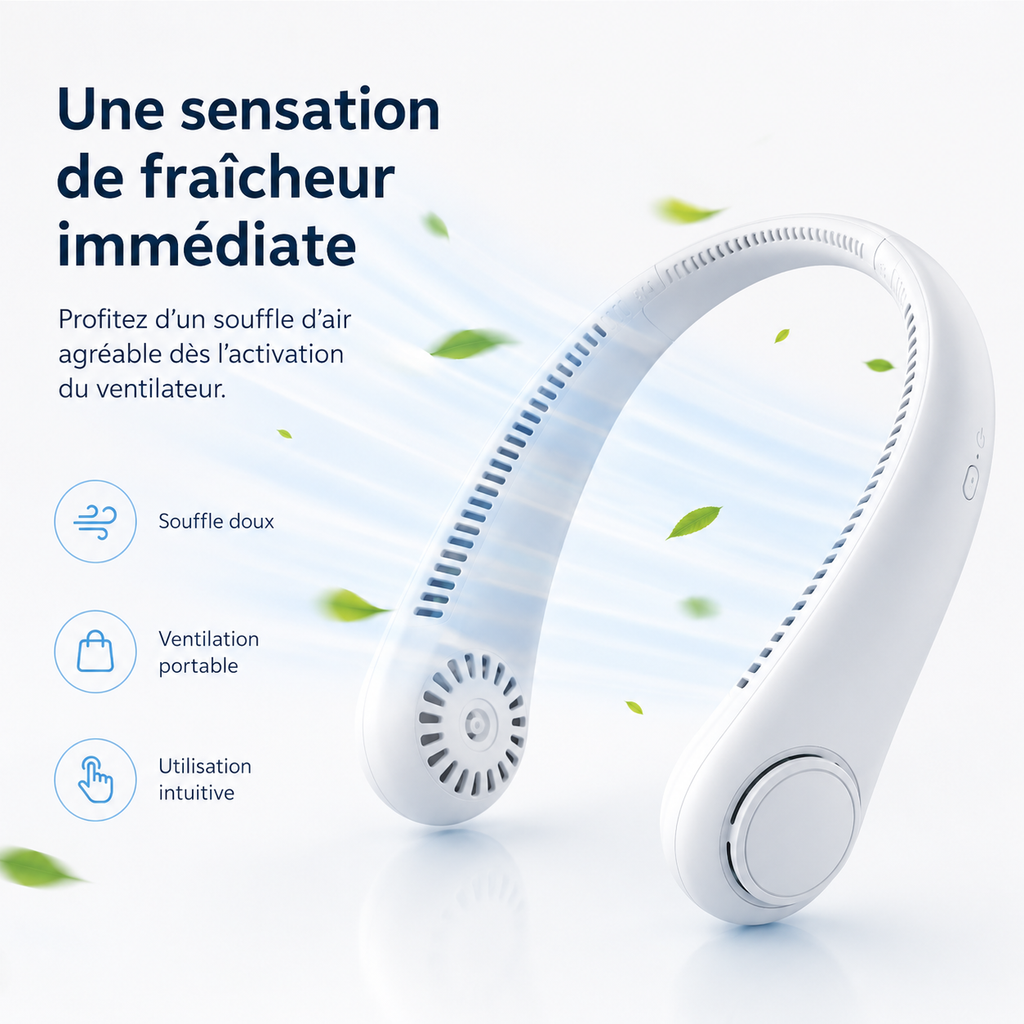 Ventilateur de Cou Sans Fil Moderne