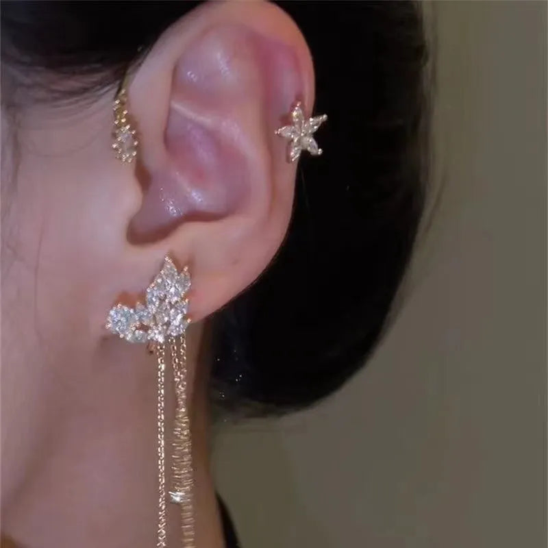 Boucles d'Oreilles CelestiLuxe™ avec Franges — Illuminez Chaque Pièce avec un Glamour et une Confiance Sans Effort
