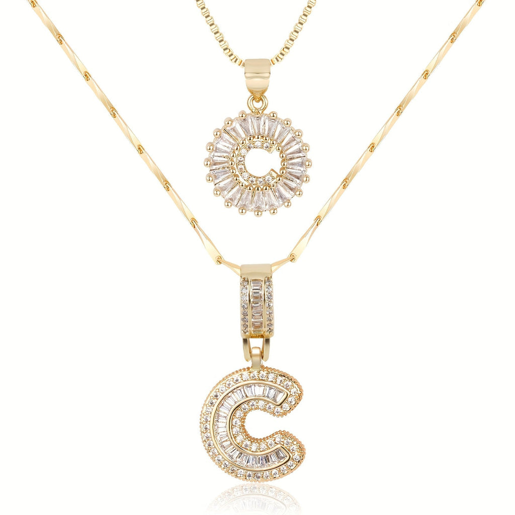 Collier GemLetter - Pendentif Initial avec Finition Luxe