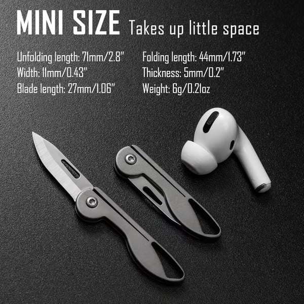 Mini Couteau de Poche Pliant en Alliage de Titane