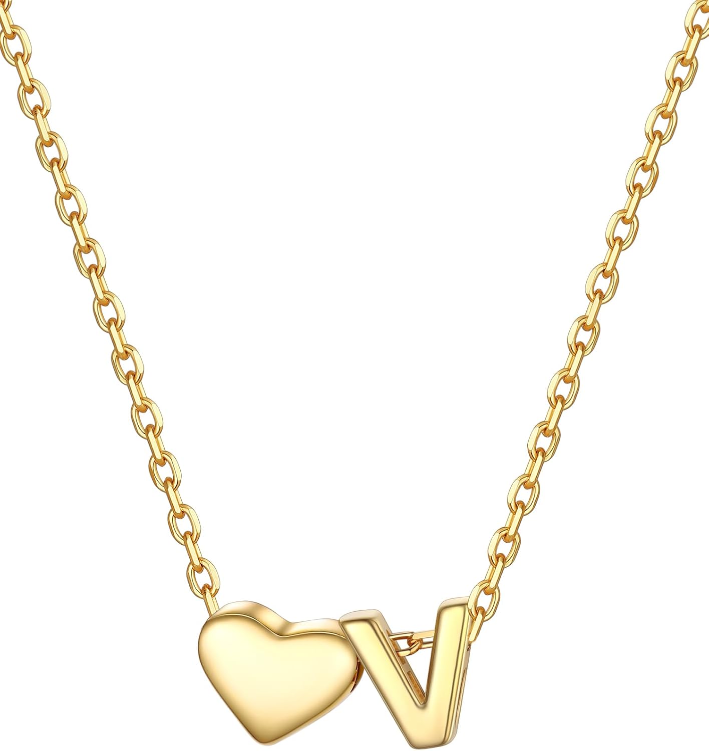 Collier avec Initiale en Forme de Cœur