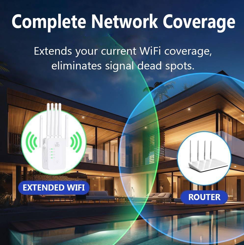 Amplificateur WiFi Extérieur | Répéteur WiFi Longue Portée avec Design Résistant aux Intempéries | Signal Amélioré pour un Streaming Fluide