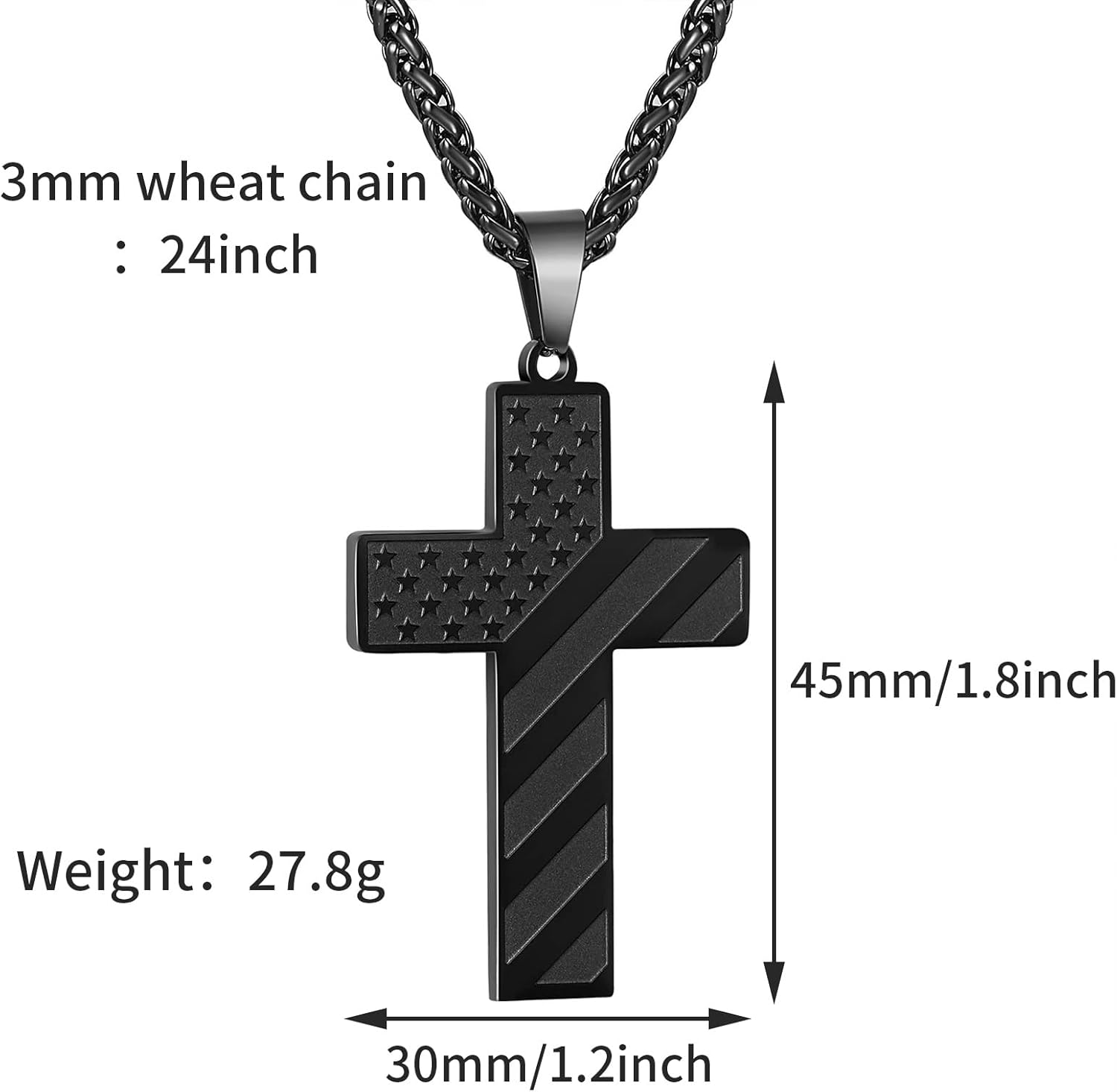 Collier Croix Drapeau Américain IronPride