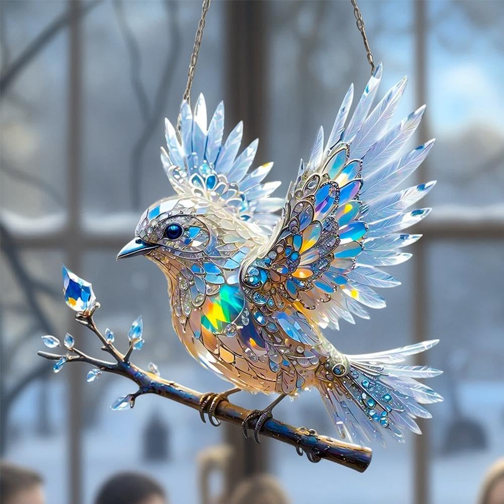 Ornement en Cristal Oiseau de Fenêtre – Décor Lumineux Réfléchissant pour la Maison