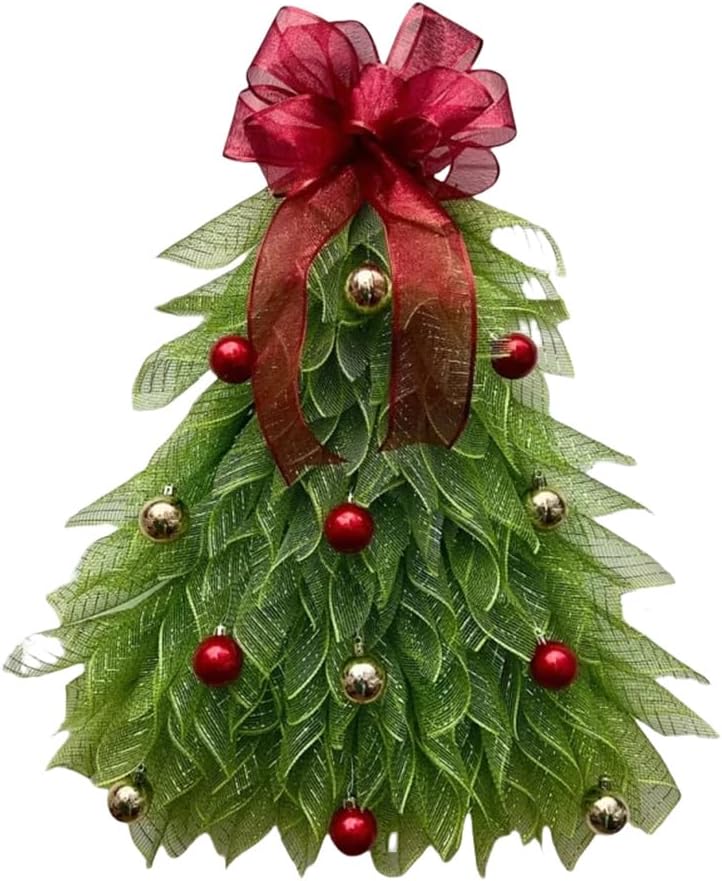 Couronne de Noël | Arbre inversé & Minuteur LED | 53 x 48 cm