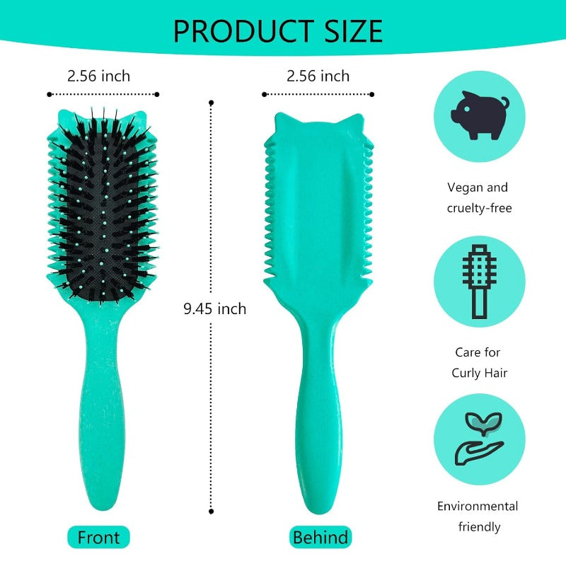 Brosse de Coiffage Multifonctionnelle pour Cheveux Bouclés – Démêler, Définir & Lisser