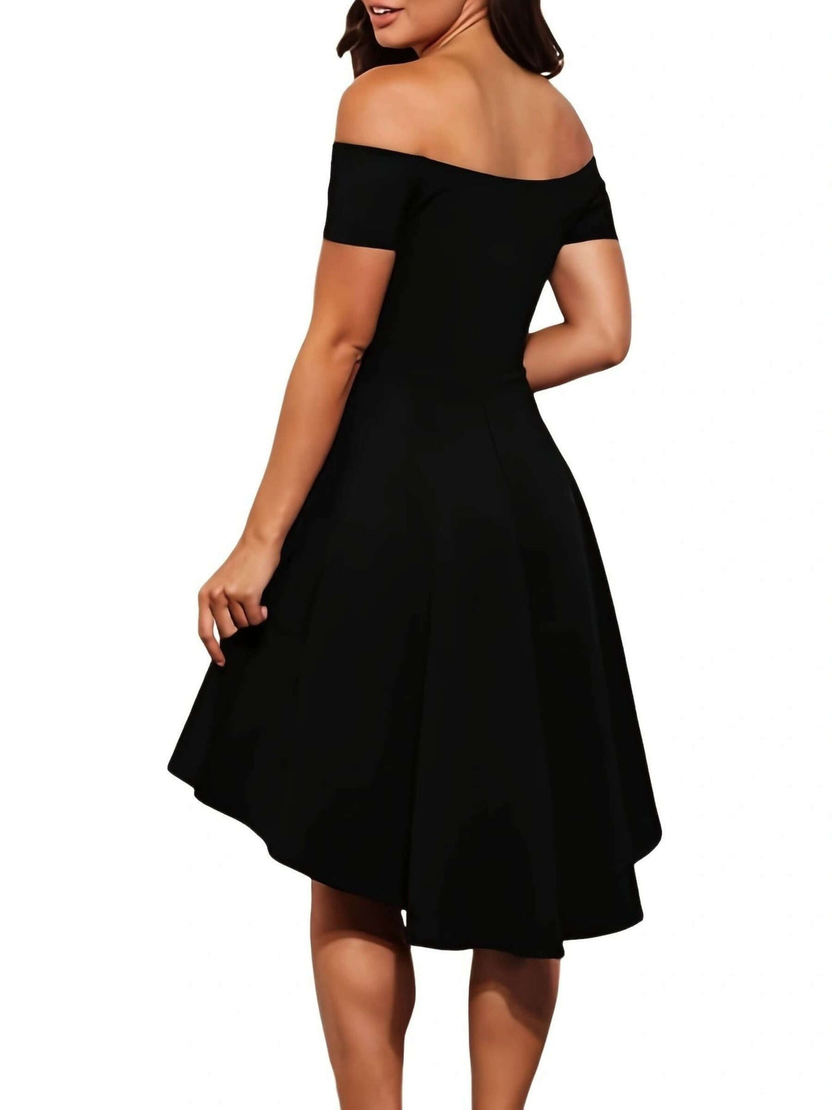 Robe Haute-Basse à Épaules Dégagées