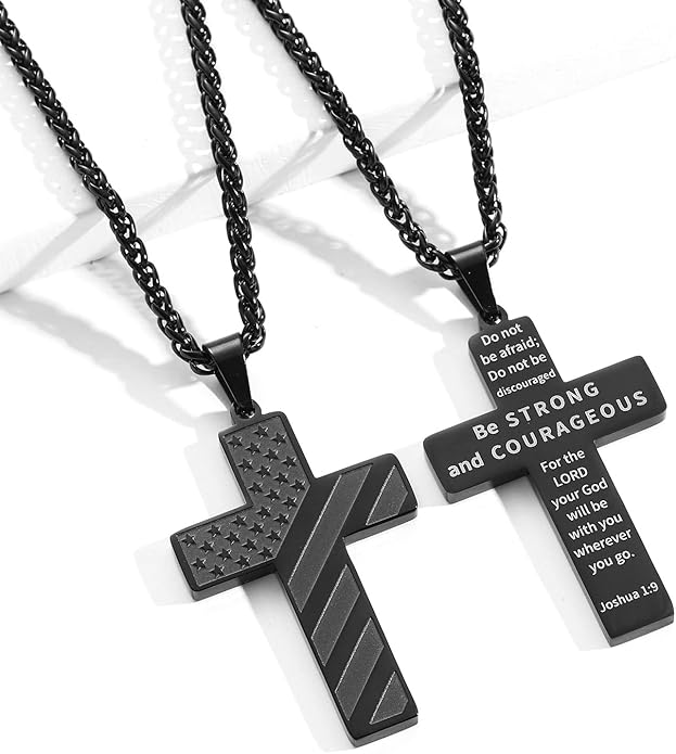 Collier Croix Drapeau Américain IronPride