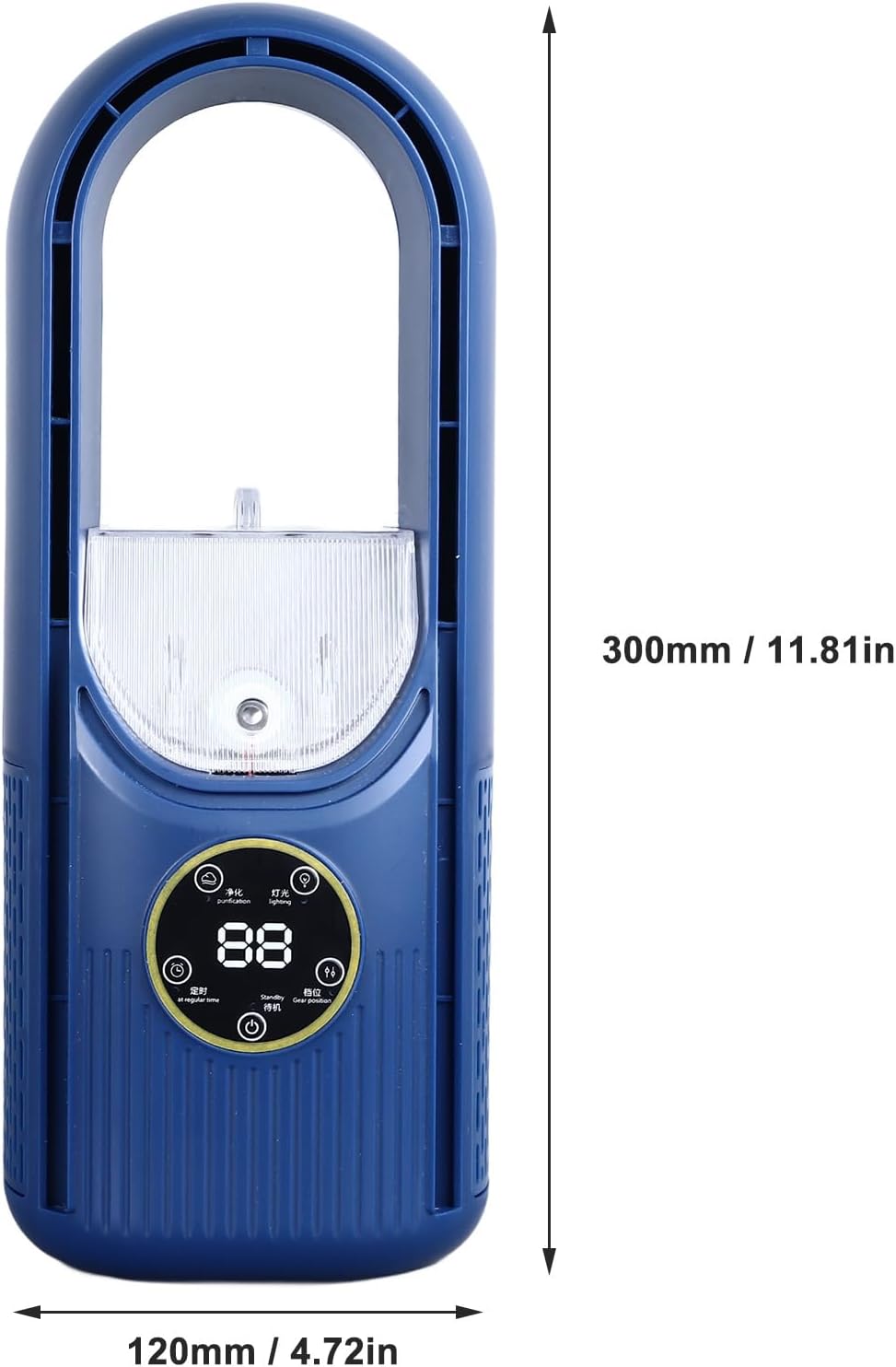 Ventilateur portable sans pales avec 6 vitesses et batterie rechargeable USB