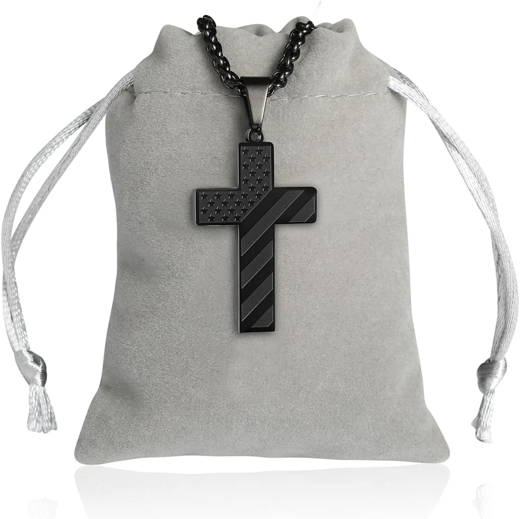 Collier Croix Drapeau Américain IronPride