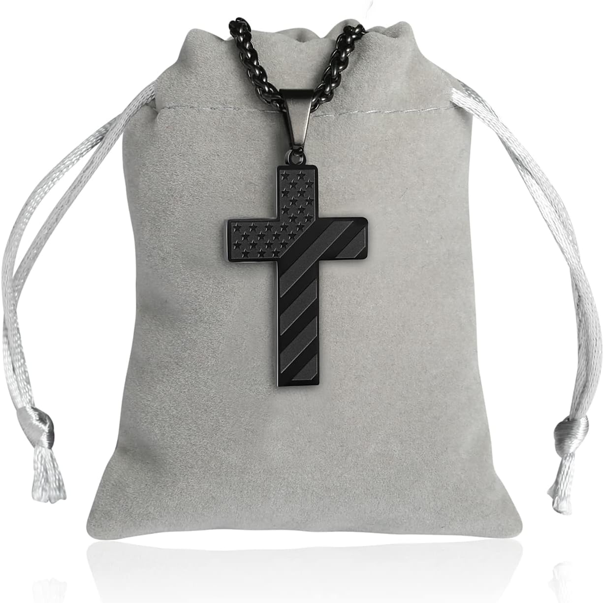 Collier Croix Drapeau Américain IronPride