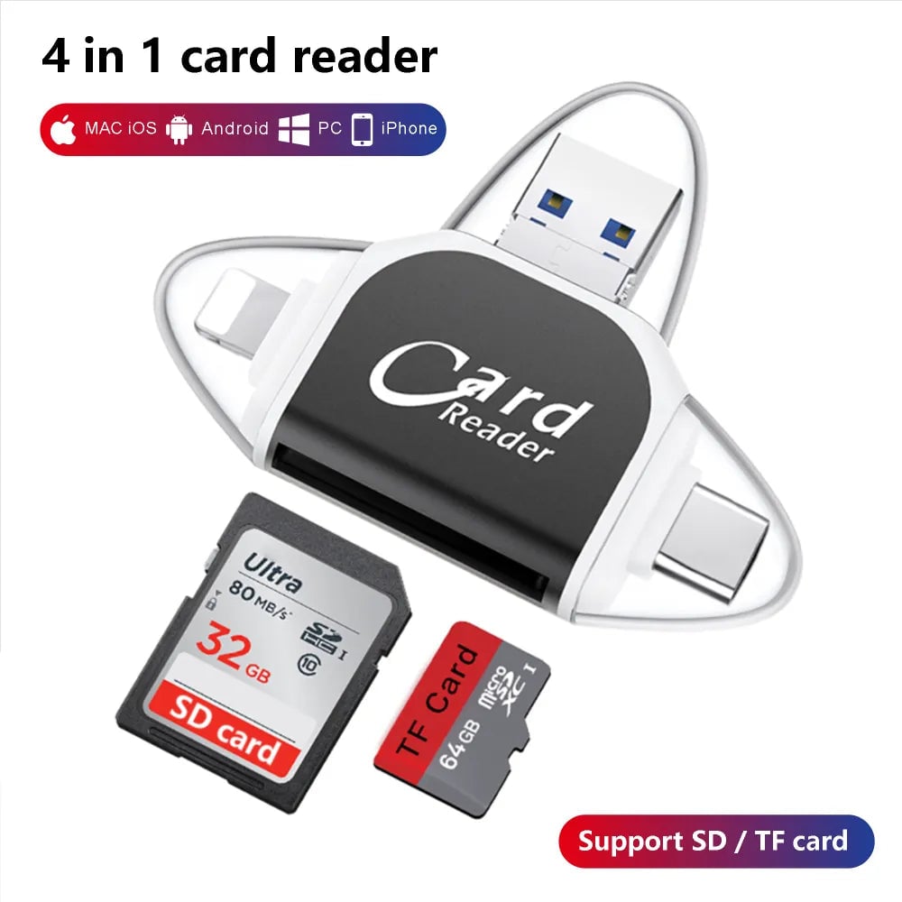 Lecteur de carte SD TF universel 4 en 1 Multi-Port