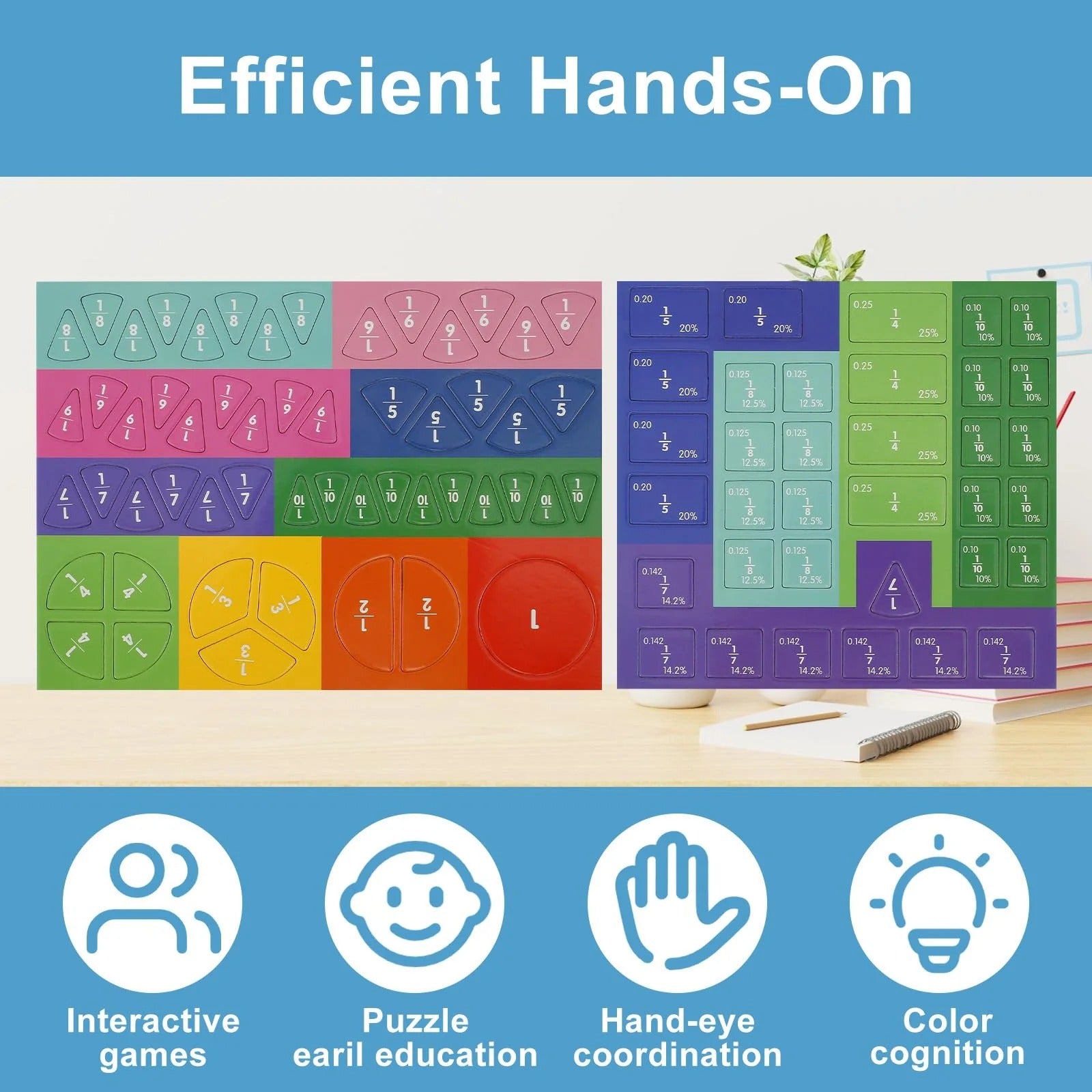 Puzzle de Fractions Magnétiques Montessori