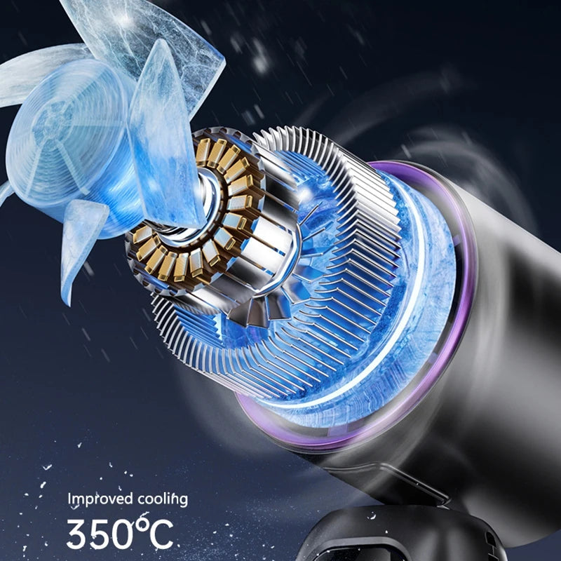 FrostTurbo Ventilateur à main avec fonction de refroidissement par glace | 199 niveaux réglables | Affichage numérique LED | Portable pour usage à la main et sur table | Batterie rechargeable USB | Idéal pour les voyages et à la maison