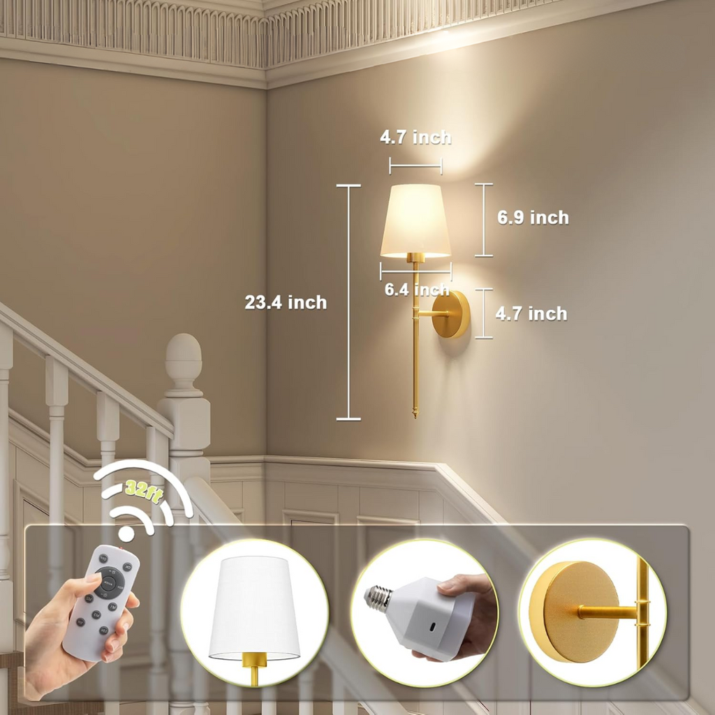 Aureline™ Applique Murale Sans Fil — Brillance Douce avec une Touche de Luxe