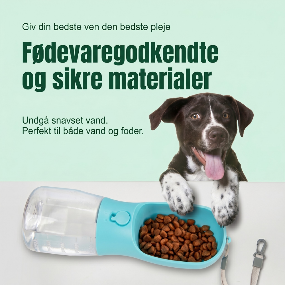 Bouteille d'eau 3-en-1 pour chien avec conteneur de nourriture