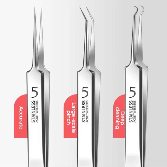 DermaSculpt™ Ensemble de Pinces — Déverrouillez une Peau Parfaite et Confiance avec une Extraction Précise et Sans Douleur