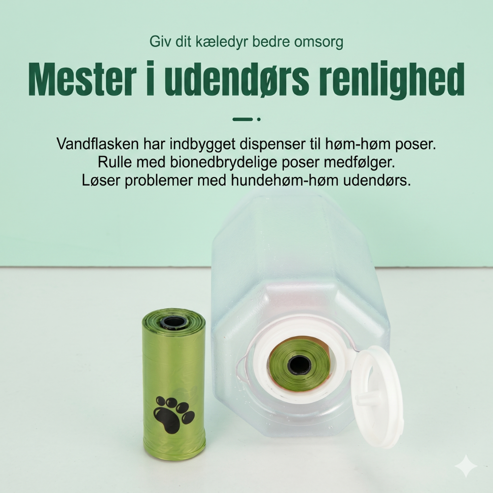 Bouteille d'eau 3-en-1 pour chien avec conteneur de nourriture