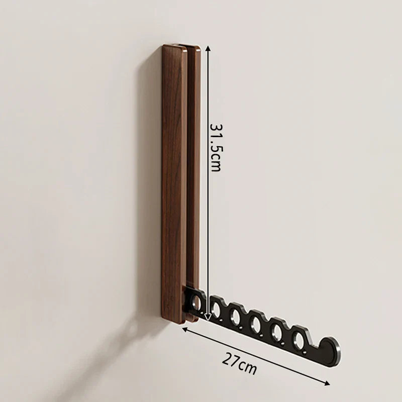 Support de vêtements mural en bois gain de place – Design pliable