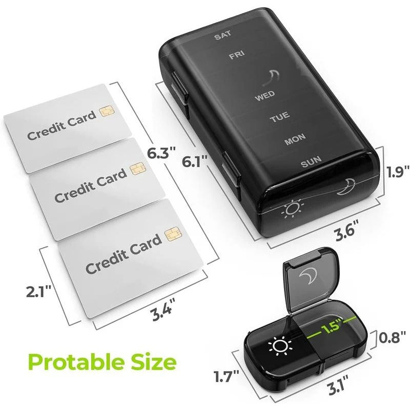 Organisateur de Pilules Hebdomadaire AM PM – Pratique pour les Voyages, Grande Capacité & Sans BPA