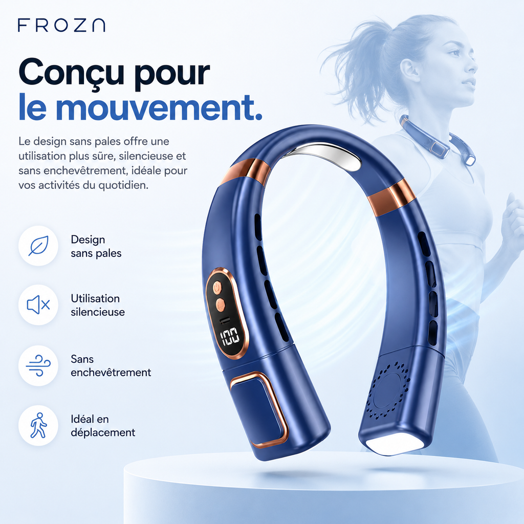 Froza – Ventilateur de Cou Numérique à Refroidissement 360°