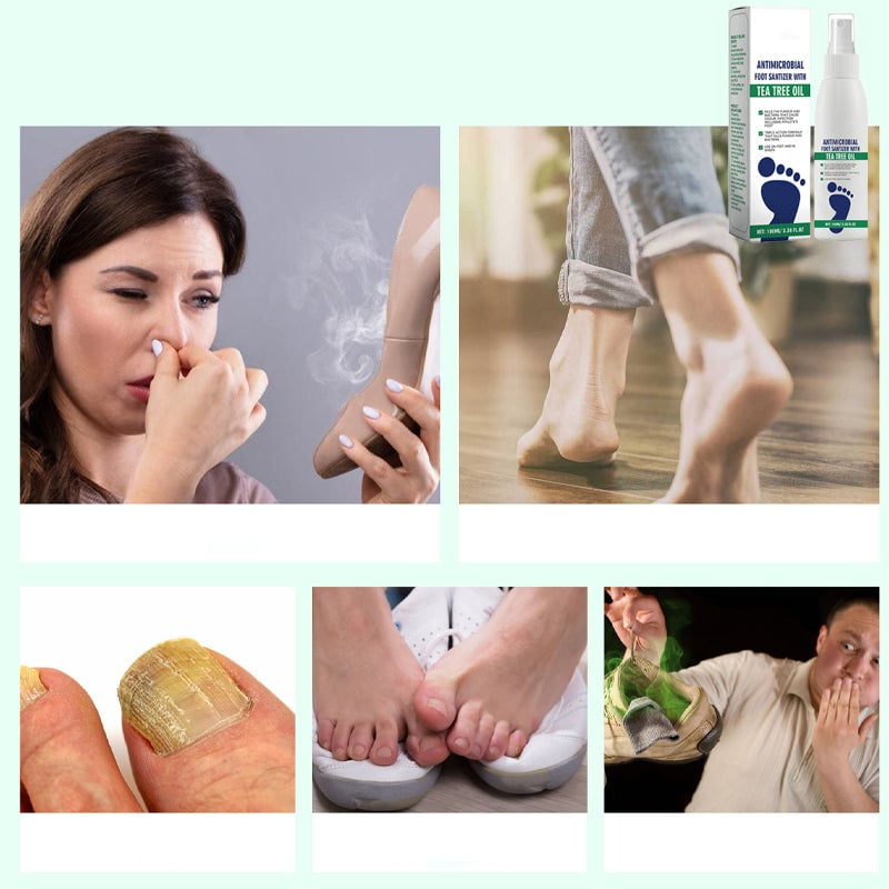 Spray pour les pieds à l'huile d'arbre à thé avec propriétés antimicrobiennes