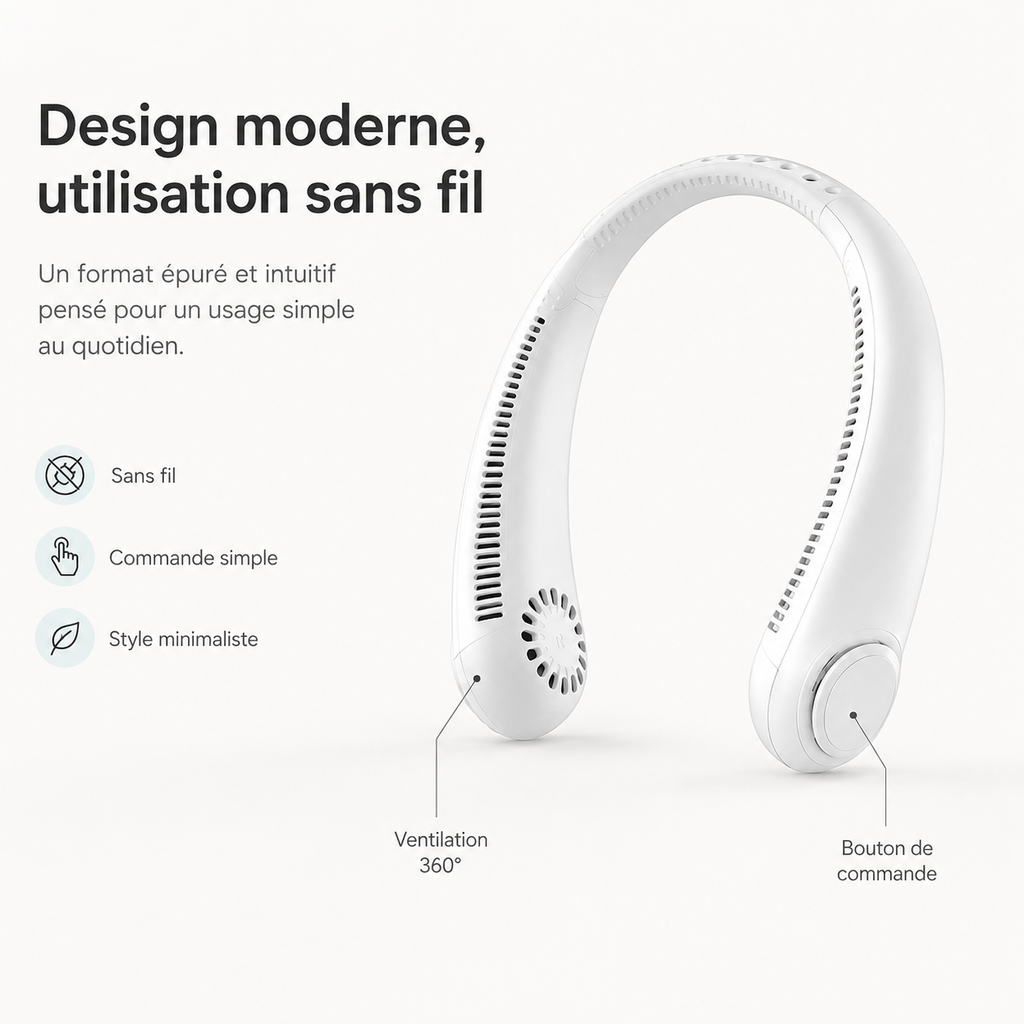 Ventilateur de Cou Sans Fil Moderne
