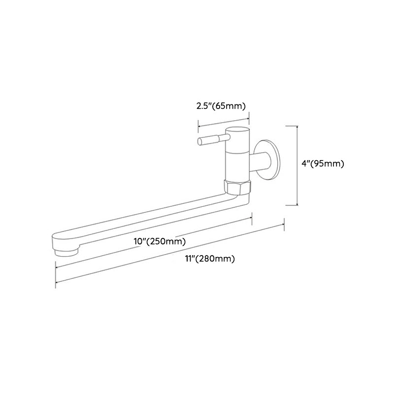 Robinet Pivotant en Acier Inoxydable Monté au Mur – Robinet à Poignée Unique pour Remplissage de Casseroles de Cuisine