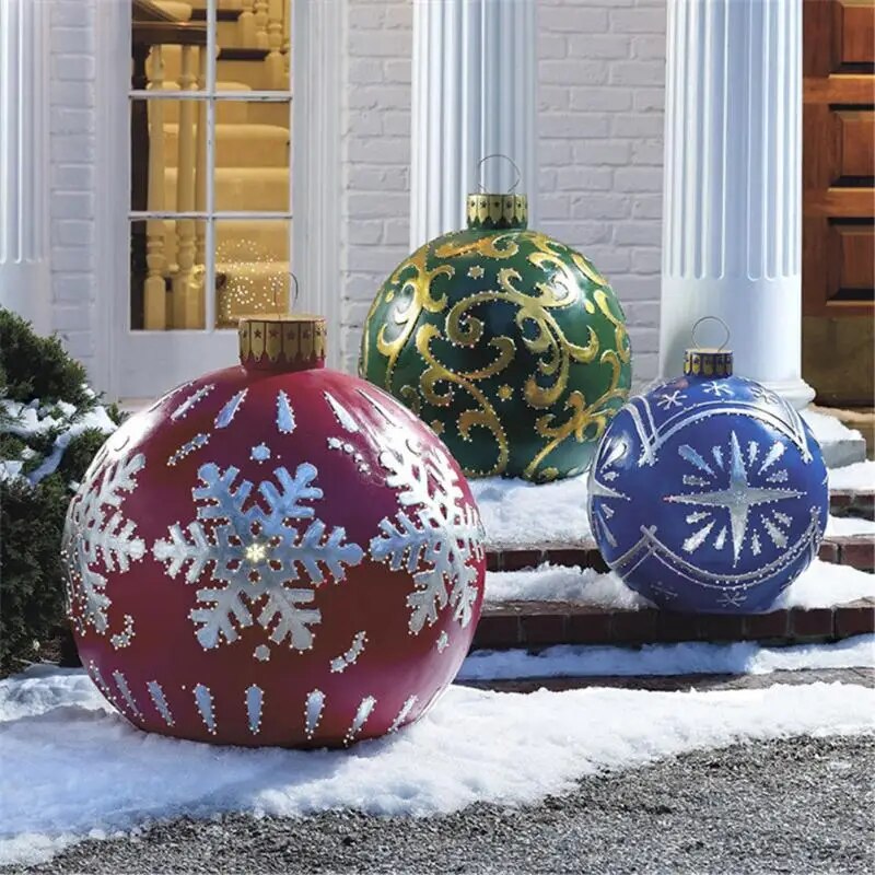 Boules de Noël XL – Décoration de Noël Jumbo Résistante aux Intempéries pour Intérieur & Extérieur