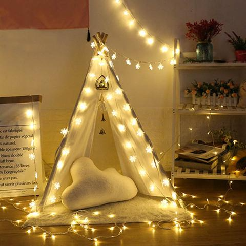Guirlande LED de Noël avec Flocons de Neige – Lumière Blanche Chaude ou Colorée pour Intérieur & Extérieur