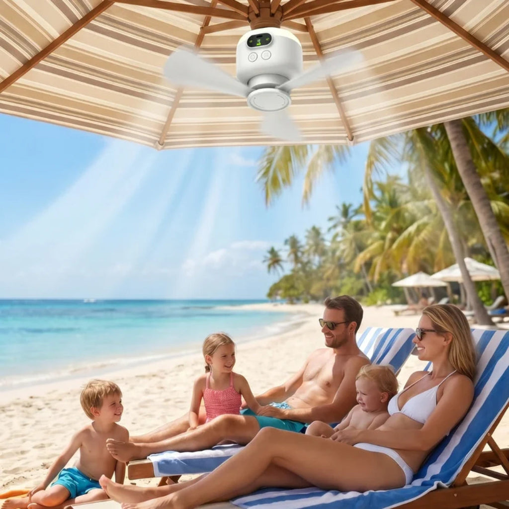 Ventilateur Portable Rechargeable avec LED et Télécommande - BreezeLite