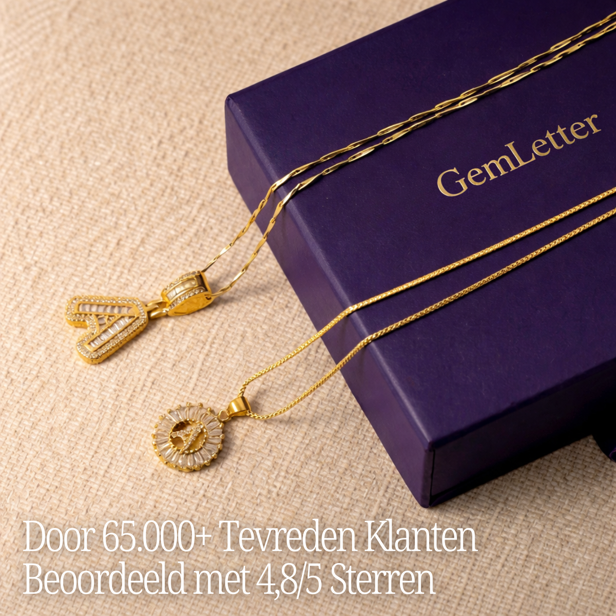 Collier GemLetter - Pendentif Initial avec Finition Luxe