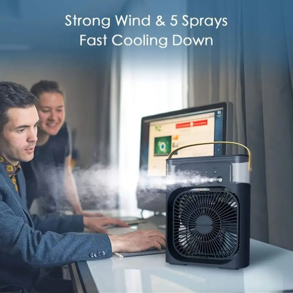 Refroidisseur d'air 3-en-1, Humidificateur & Purificateur d'air – Climatisation portable pour un usage intérieur avec lumière LED