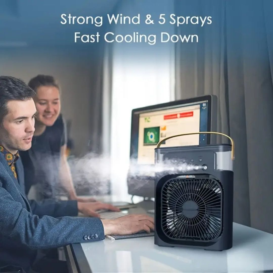 Refroidisseur d'air 3-en-1, Humidificateur & Purificateur d'air – Climatisation portable pour un usage intérieur avec lumière LED