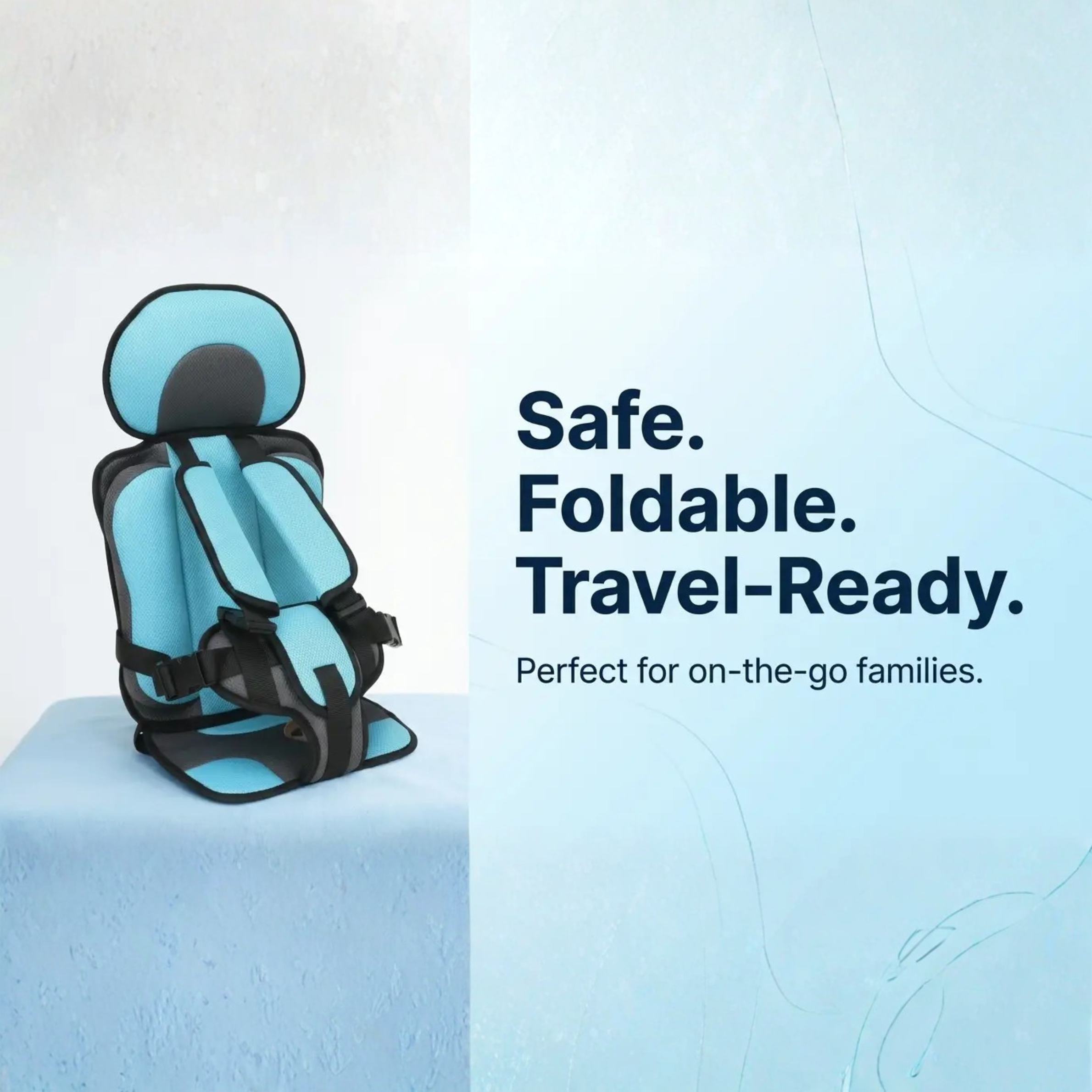 Siège d'auto rehausseur pour enfant portable et pliable
