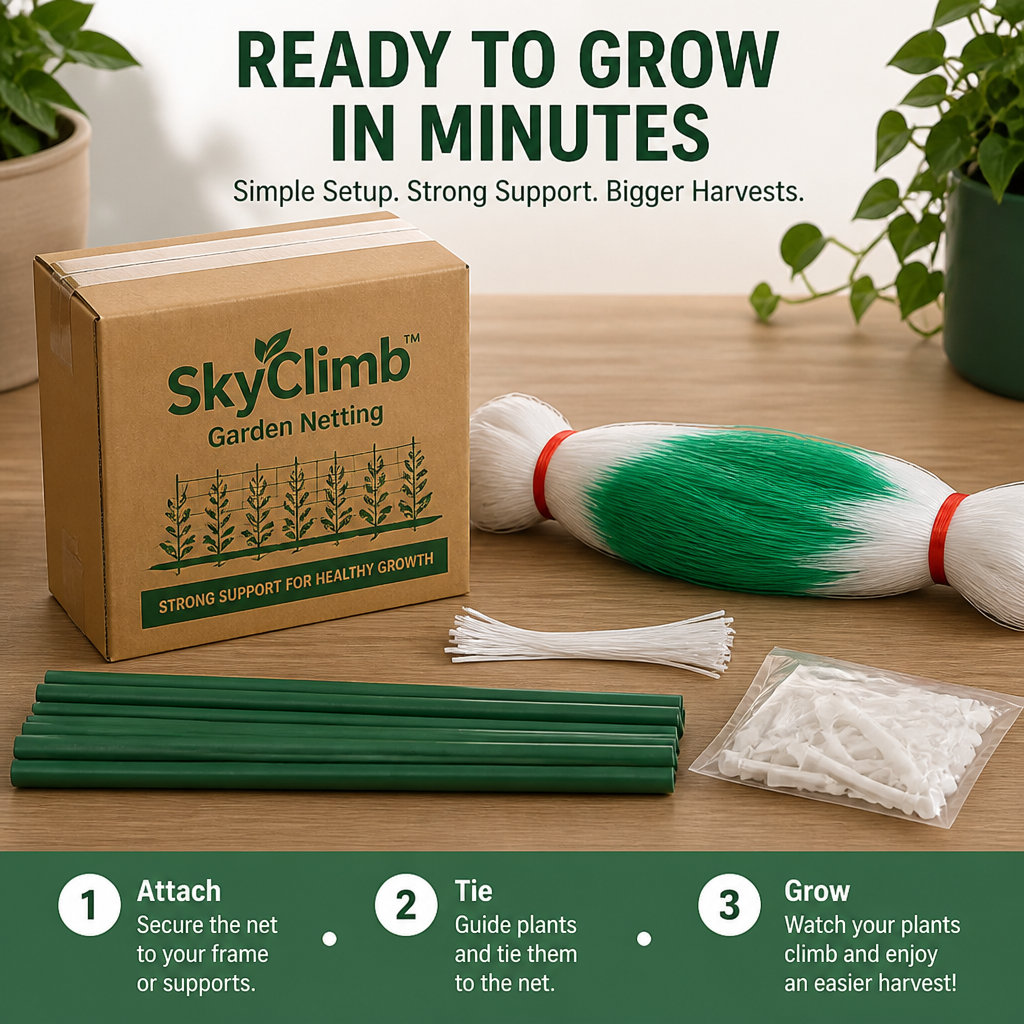 SkyClimb™ — Élevez Votre Jardin pour des Récoltes Plus Grandes et Plus Propres Sans Mal de Dos