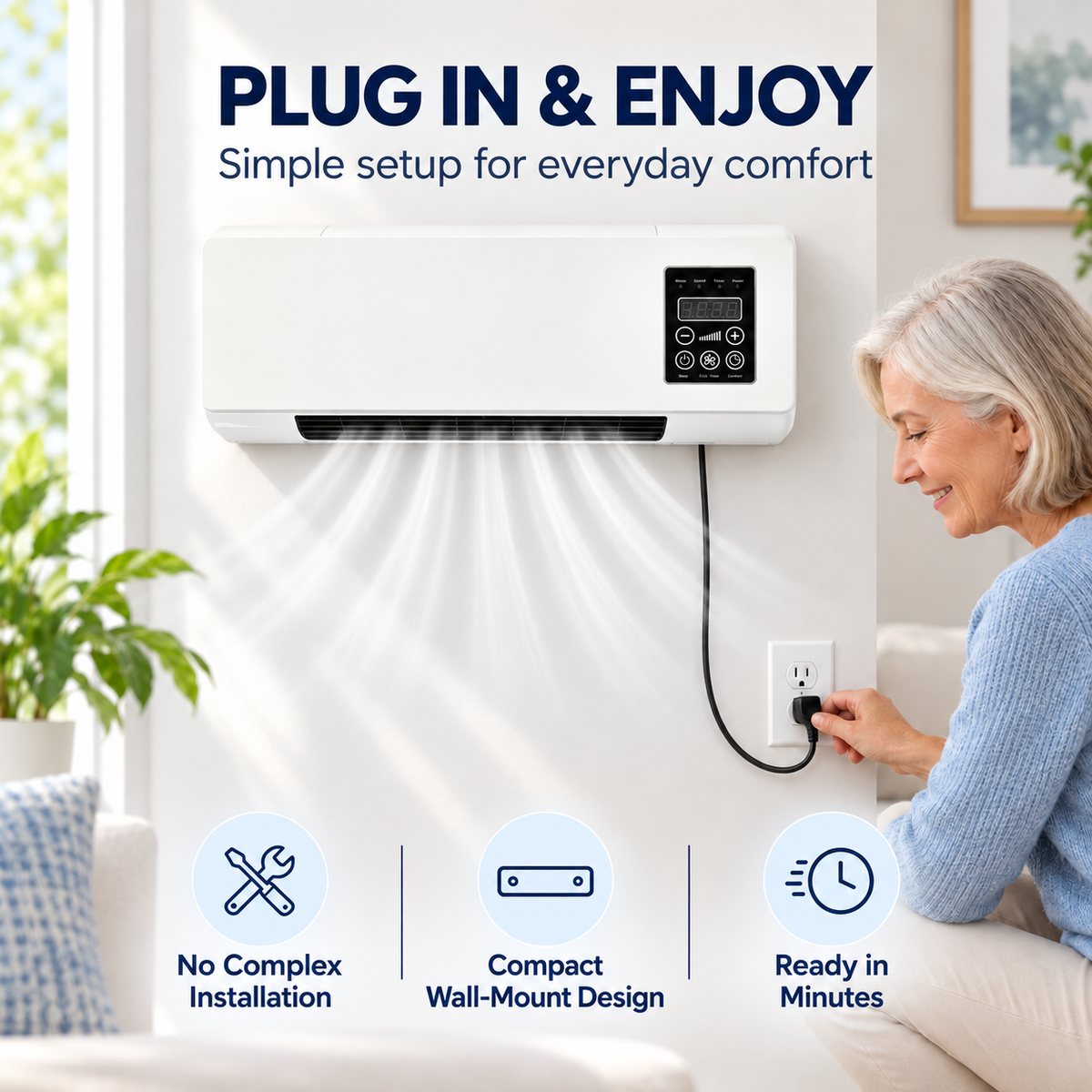 Wandairco & Chauffage 2-en-1 – Climatisation Murale avec Télécommande