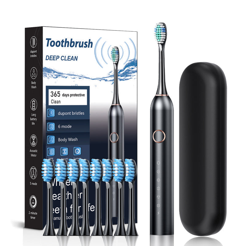 Skanto | Brosse à Dents Électrique Sonique | 6 Modes & Étanchéité IPX7 | Blanc, Noir, Rose