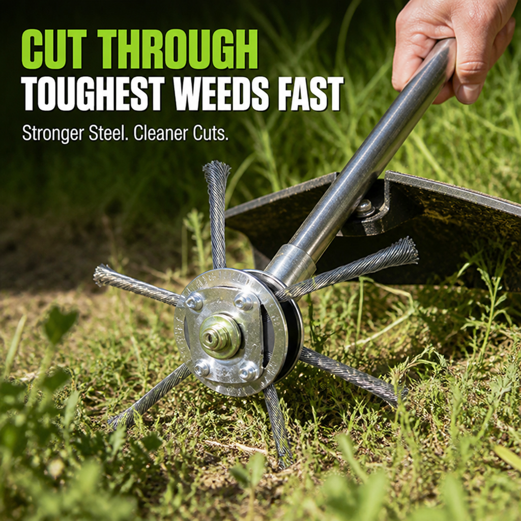 Tête de Coupeur à Fil BladeEdge™ — Dominez les Mauvaises Herbes Difficiles et Récupérez Votre Jardin en Quelques Minutes