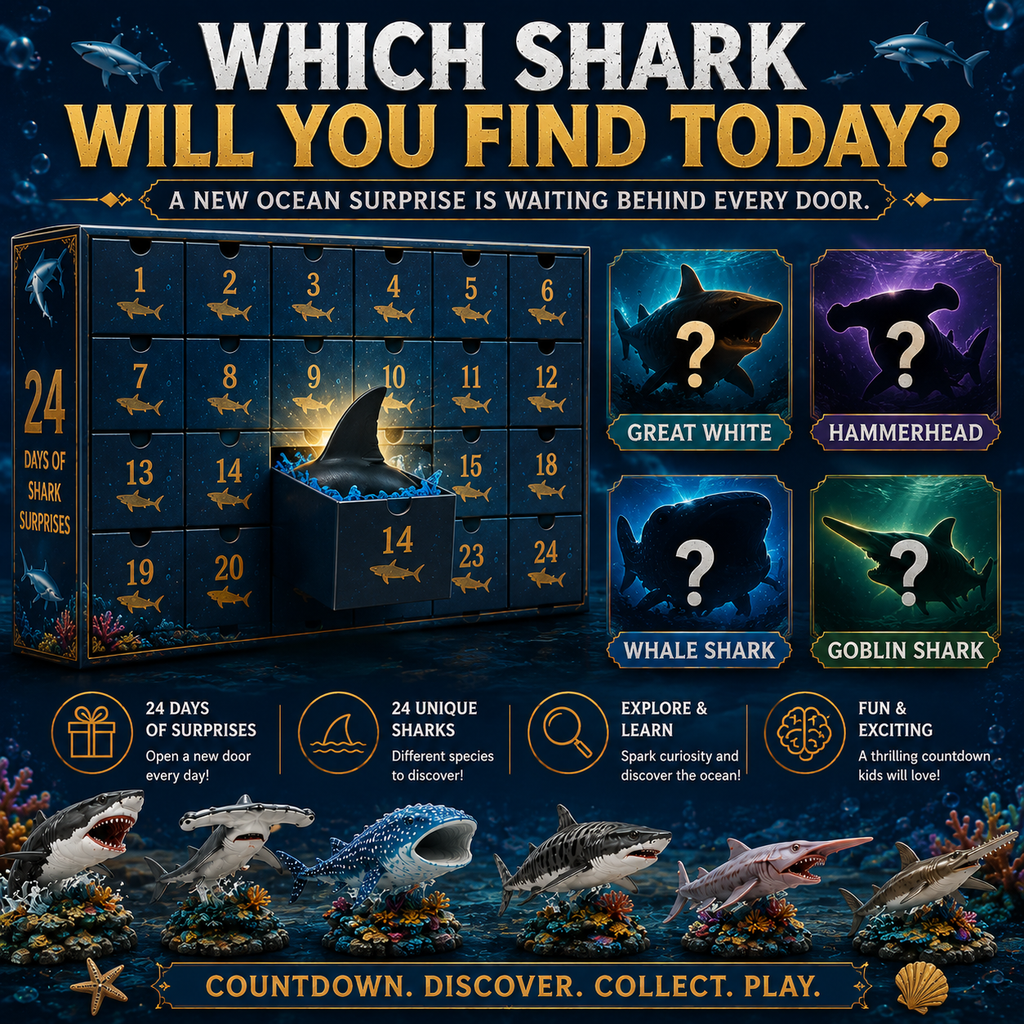 🔥50% De Réduction Aujourd'hui Seulement-🦈 Calendrier de l'Avent Shark World 2026