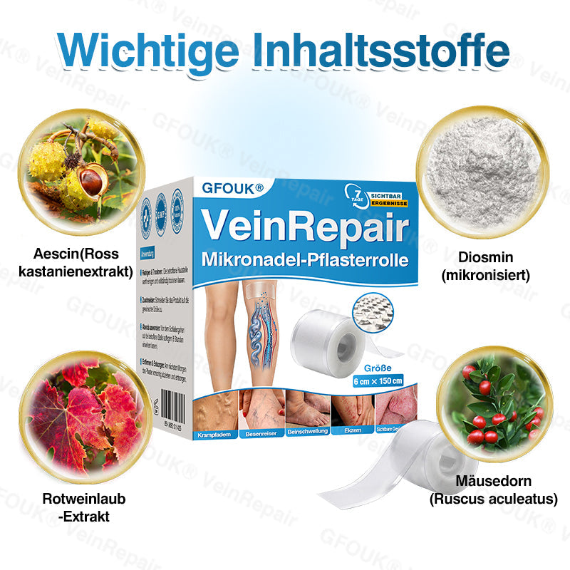 GFOUK® VeinRepair Rouleau de patch à micro-aiguilles⚡