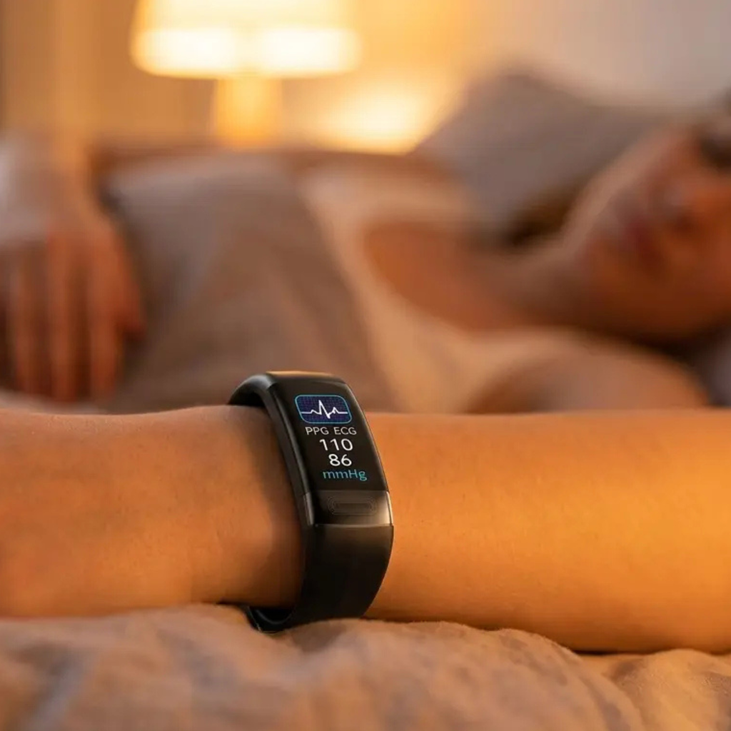 Bracelet Intelligent Moniteur de Tension Artérielle EKG, Fréquence Cardiaque, Saturation en Oxygène & Suivi du Sommeil Approuvé par la FDA