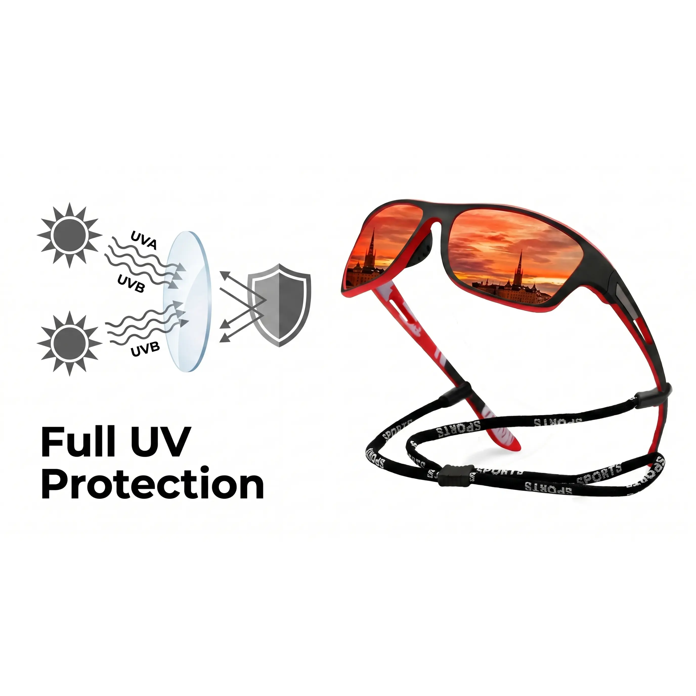 BowLift | Lunettes de soleil sportives professionnelles polarisées PolarSport PRO+ – Protection UV et verres résistants aux rayures