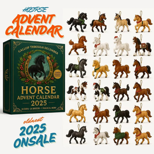 Calendrier de l'Avent Magique des Chevaux 2025 – 24 Figurines Peintes à la Main pour les Amateurs de Chevaux