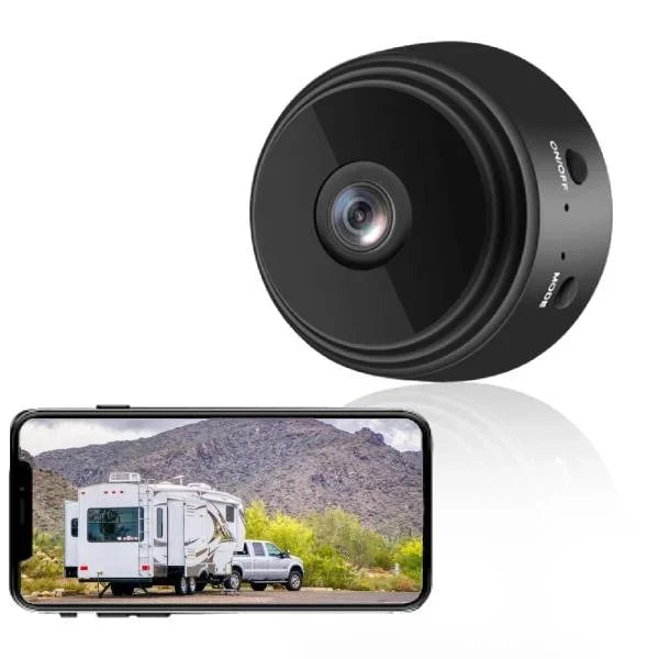 Caméra de Recul Sans Fil Full HD 720P Noire avec Vision Nocturne pour Camping-Car, Caravane, Remorque, Camion avec Commande par App et Support Magnétique | Sansoti